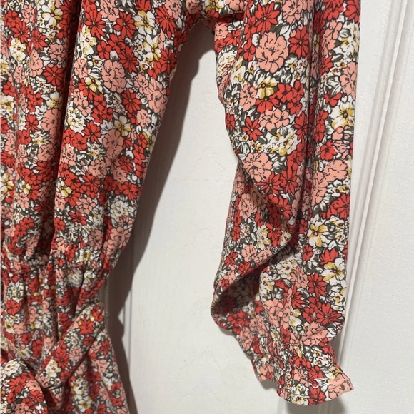LOFT Red Floral Long Sleeve Dress - Picture 4 of 5